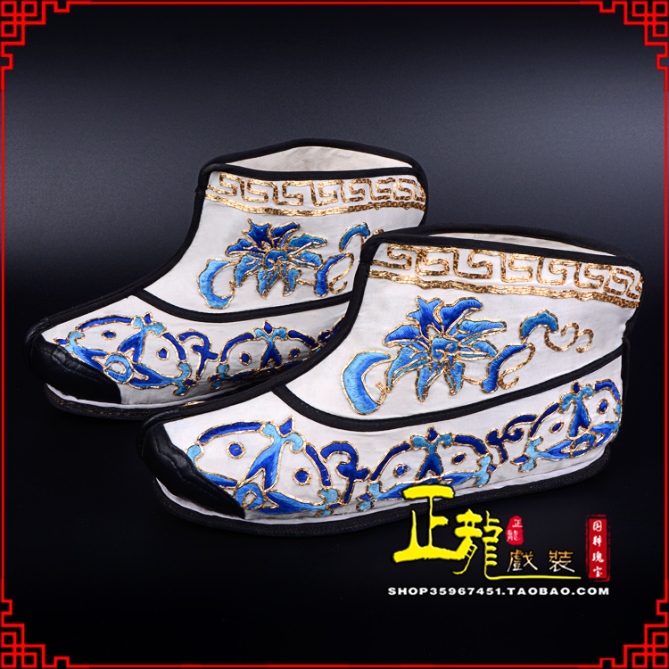 龙南三岔口武生薄底 手绣绣花快靴